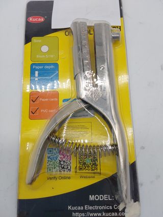 Kucaa Perforadora de mano para tarjetas de PVC, tarjetas de identificación, tarjetas de identificación, fotos (8 mm, tamaño gran