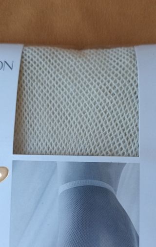 Collant a rete opaco con lycra colore avorio