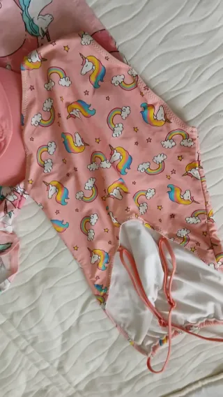 Conjunto playa unicornios 3 piezas 9 años