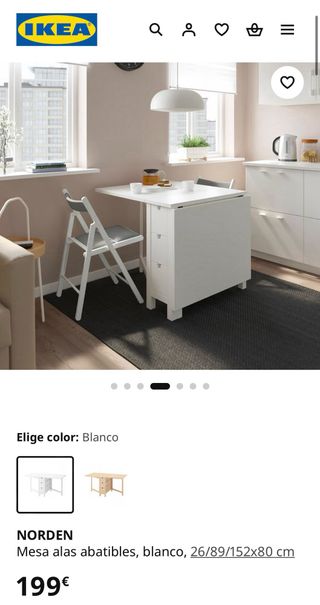 Tavolo pieghevole Ikea Norden bianco
