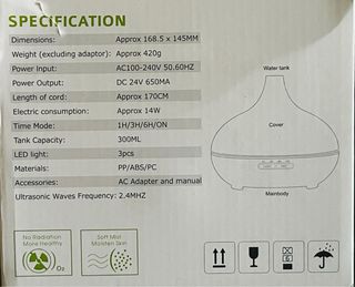 Difusor Aceite Esencial Ultrasónico Humidificador