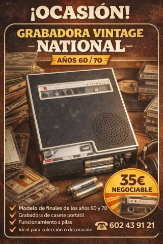 Grabadora Vintage National Años 60/70