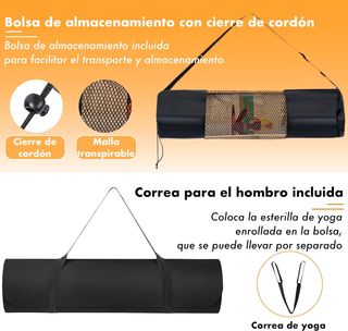 Esterilla Yoga Negra con Funda y Correa