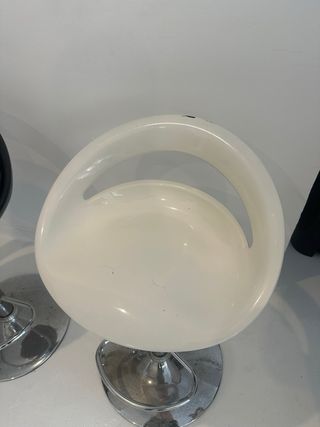 2 Taburetes Altos Ajustables Blanco y Negro