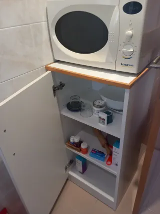 Armario auxiliar cocina madera blanco