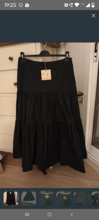 Falda midi tafetán negra Woman Fiesta  M 42