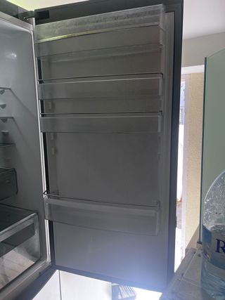 Nevera combi plateada
