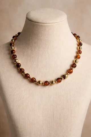 Collar Napier Vintage Ámbar y Oro