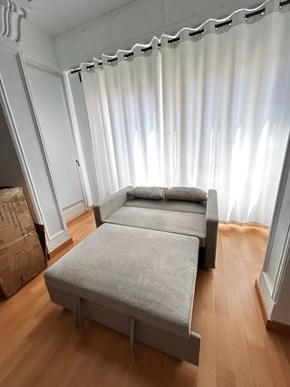 Sofá Cama 2 Plazas 140cm Gris Claro