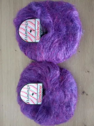 2 ovillos lana Torredemer Flamingo lila