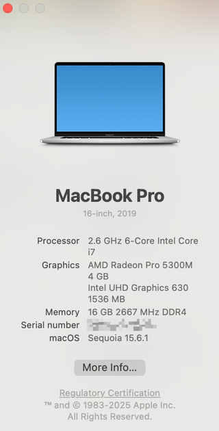 MacBook Pro 16" 2019