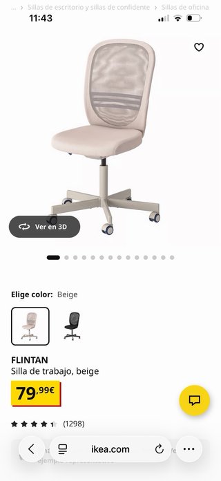 Silla de escritorio Ikea blanca