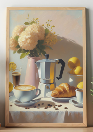 Poster decorativo colazione francese arte