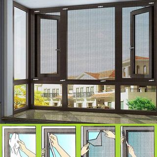 Mosquitera Ventana,Tela para Mosquitera,Negro Anti