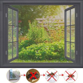 Mosquitera Ventana,Tela para Mosquitera,Negro Anti