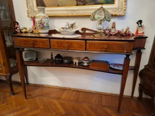 Tavolo ovale vintage con sedie o sala completa