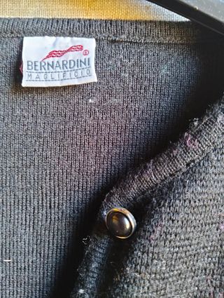 Cardigan misto lana vintage nero/grigio