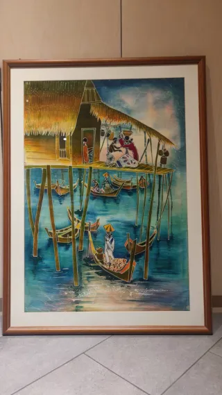 Batik originale Malesia su tessuto