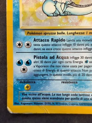 Vaporeon 12/64 Set Jungle Carta Pokémon