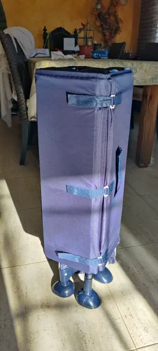 Cuna de viaje azul