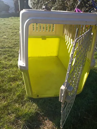 Transportín perro grande blanco y verde