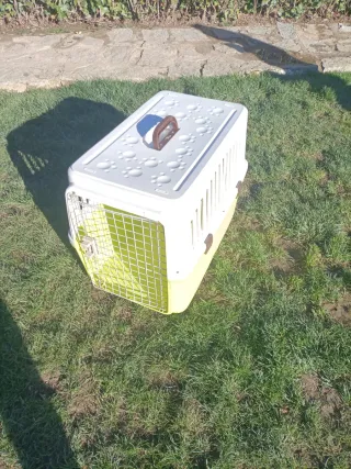 Transportín perro grande blanco y verde