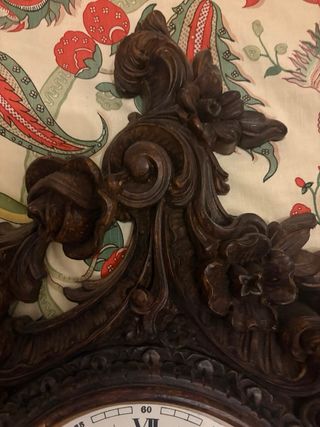 Reloj de Pared Barroco Madera tallada Oscura