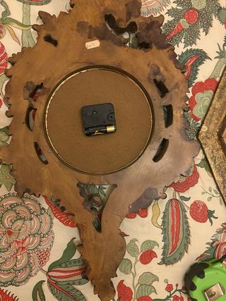 Reloj de Pared Barroco Madera tallada Oscura