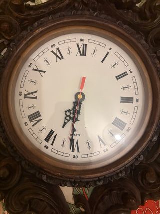 Reloj de Pared Barroco Madera tallada Oscura