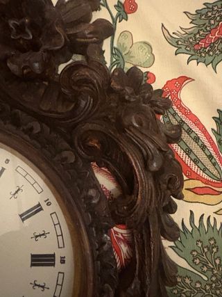 Reloj de Pared Barroco Madera tallada Oscura