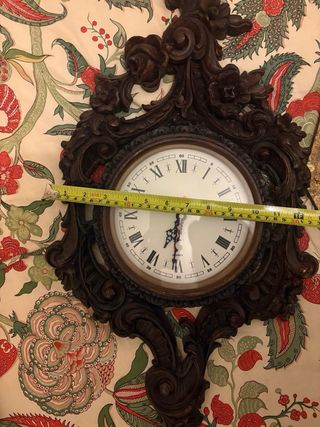 Reloj de Pared Barroco Madera tallada Oscura