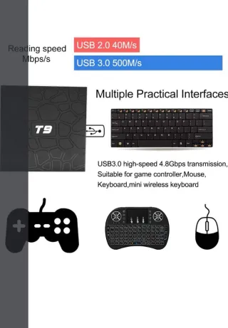 TV Box Wifi Android con Mando y Cables