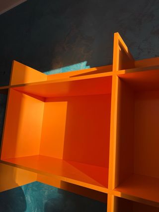 Libreria in legno moderna arancione