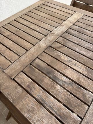 Mesa y 2 Sillas Teka Terraza/Balcón