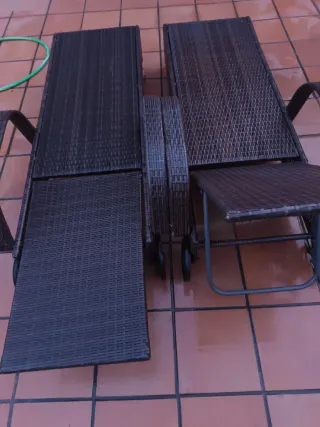 2 Hamacas Rattan Marrón Semi Nuevas