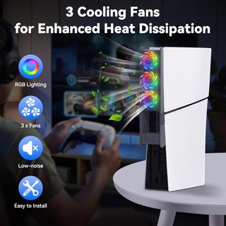 ELUTENG Ventola PS5 Slim Pro Raffreddamento LED