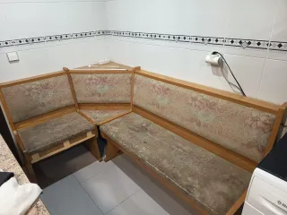 Banco Rinconera Cocina Madera y Tela