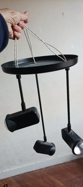 Lámpara colgante negra 3 focos orientables