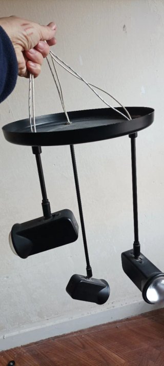Lámpara colgante negra 3 focos orientables