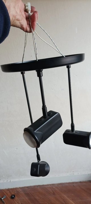 Lámpara colgante negra 3 focos orientables