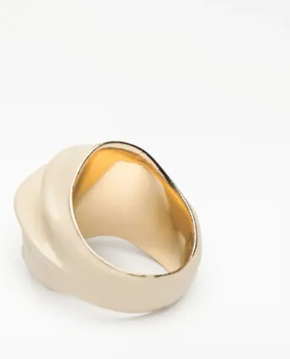 Sortija Adolfo Domínguez Beige/Oro