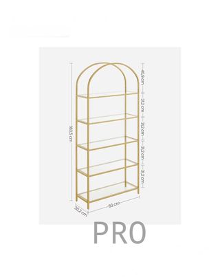 Estantería de 5 Niveles, Estantería de Vidrio Templado