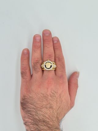 049-01-00190 Sello de oro 18K con circonitas