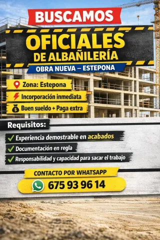Busco oficiales de 1ª con experiencia en acabdos