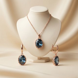 Regalo Joyas Mujer Bañado Oro Rosa Topacio London