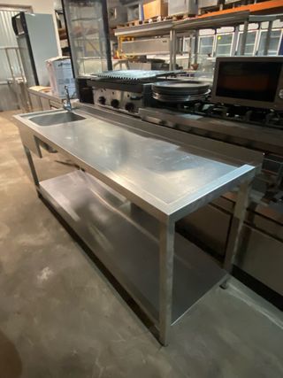 Fregadero mesa de trabajo industrial de acero