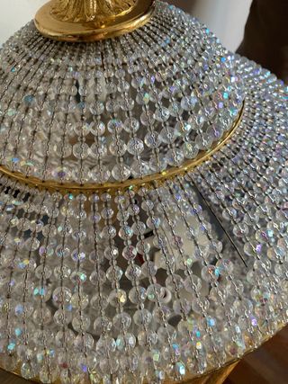 Lámpara Techo Cristal Dorada