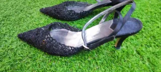 Zapatos de fiesta negros encaje