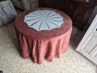 Mesa redonda madera y cristal