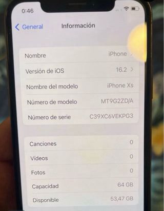 iPhone XS Apple Dorado/Plateado